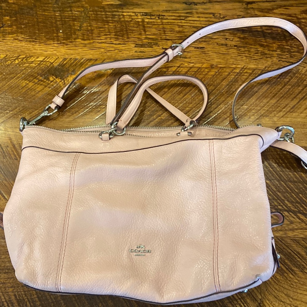 Coach satchel, pink, gently used, some staining on inside (see pic)